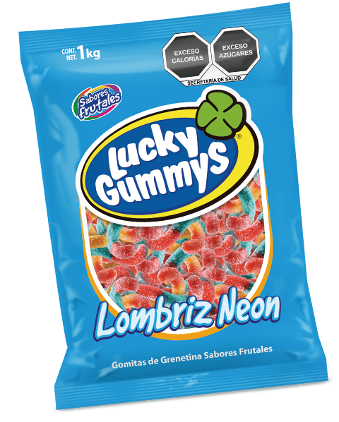 Gomitas Lombriz Neon con 1kg.