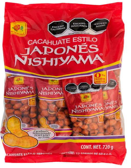 Cacahuate Japonés Nishiyama 12 piezas 60 grs