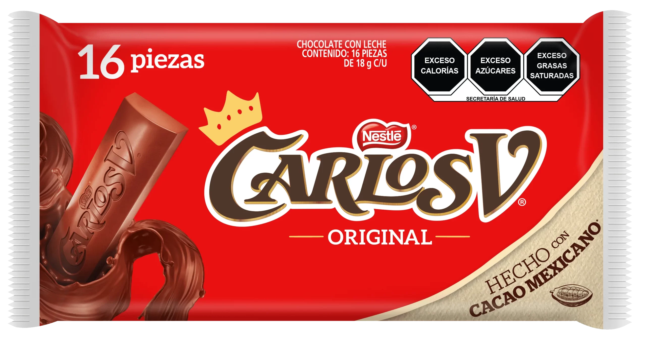Carlos V Chocolate Nestlé Suizo 16 Piezas