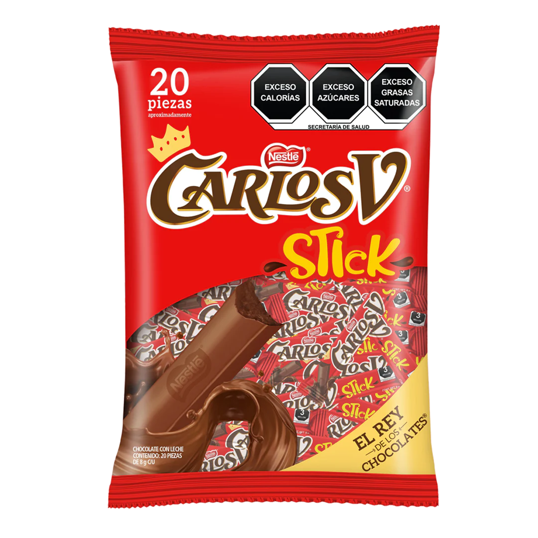 Carlos V Barra Stick Chocolate Nestlé 20 Piezas