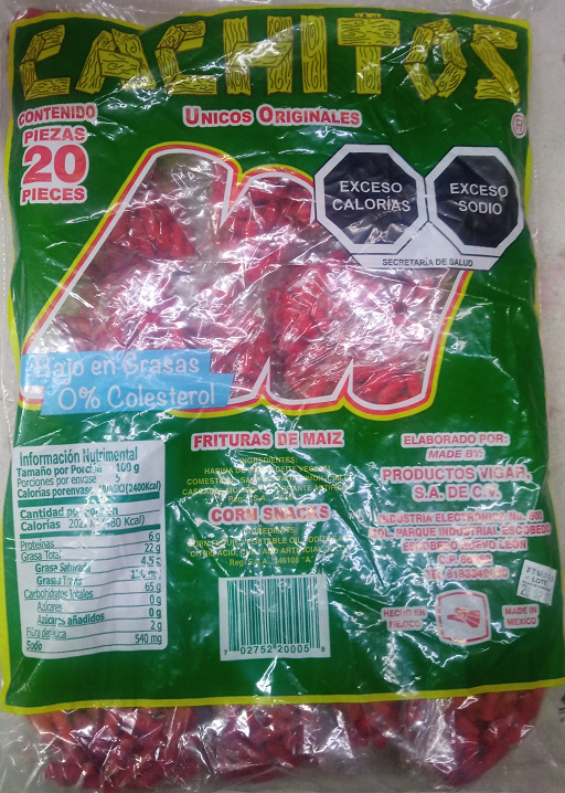 Cachitos FRITO ROJO bolsa con 20 piezas