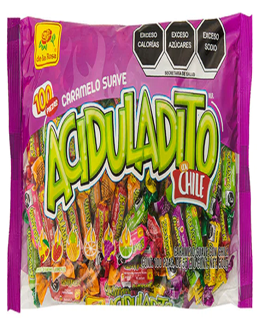 Caramelo Suave Aciduladito con Chile 100 piezas 5 grs