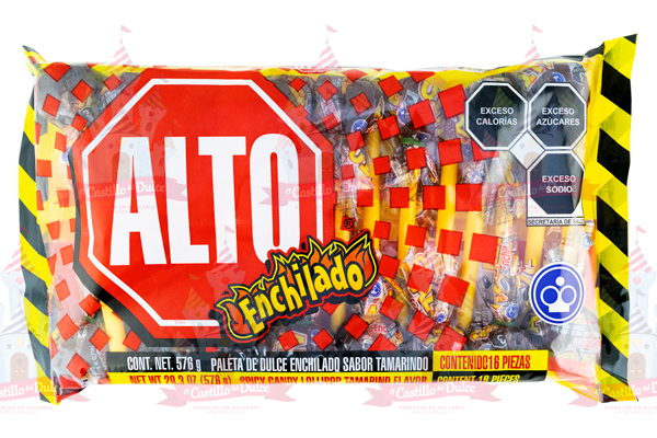 Alto Enchilado paleta de dulce enchilado sabor tamarindo 16 piezas