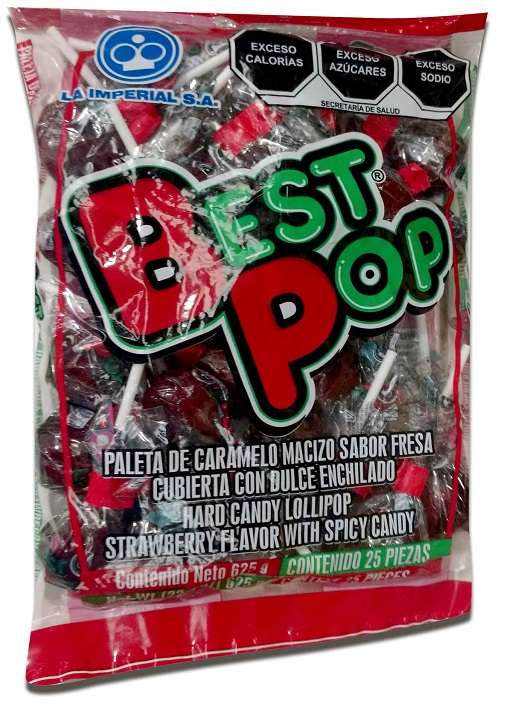Best Pop paleta cubierta con dulce enchilado 25 piezas