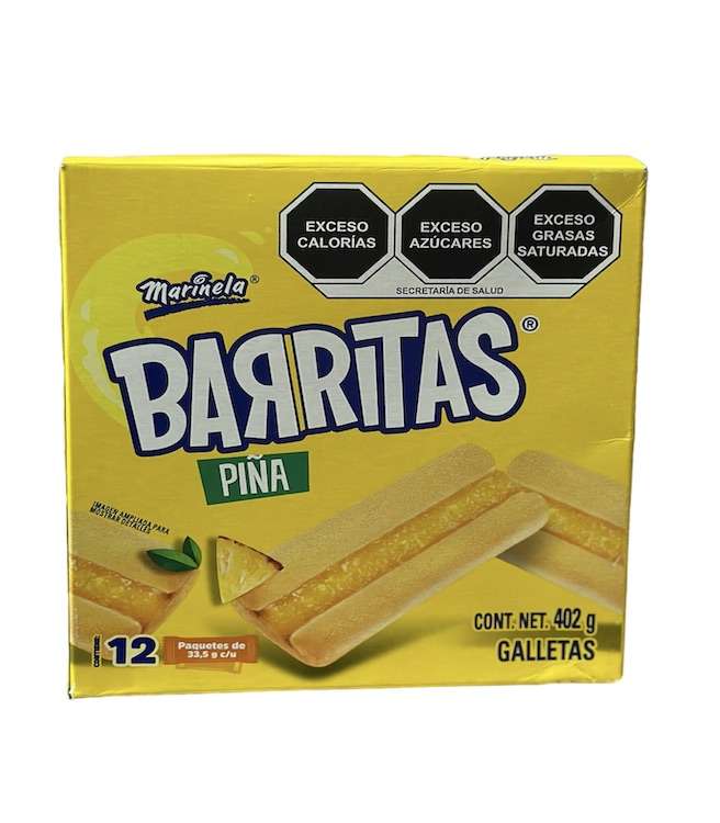 Barritas de Piña Marinela 402 grs. 12 piezas