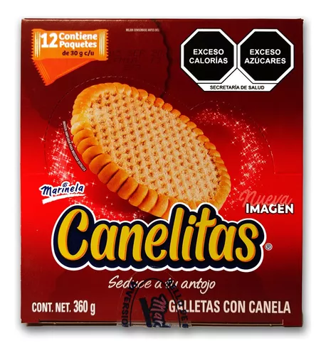Galletas Canelitas Marinela - Caja 12 Sobres Cont. Net. 360 grs.