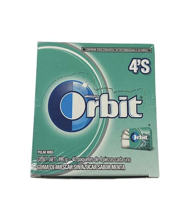 Orbit Chicle Confitadas 4 Pastillas Mint Polar 40 Piezas de 5.6 Gr