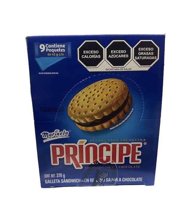 Galletas Principe Marinela Sabor Chocolate 9 Paquetes De 42g
